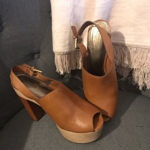 Tan and brown coach shoes